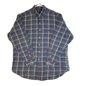 Ralph Lauren Shirt Men XL Multicolor Vintage Plaid Blake Long Sleeve